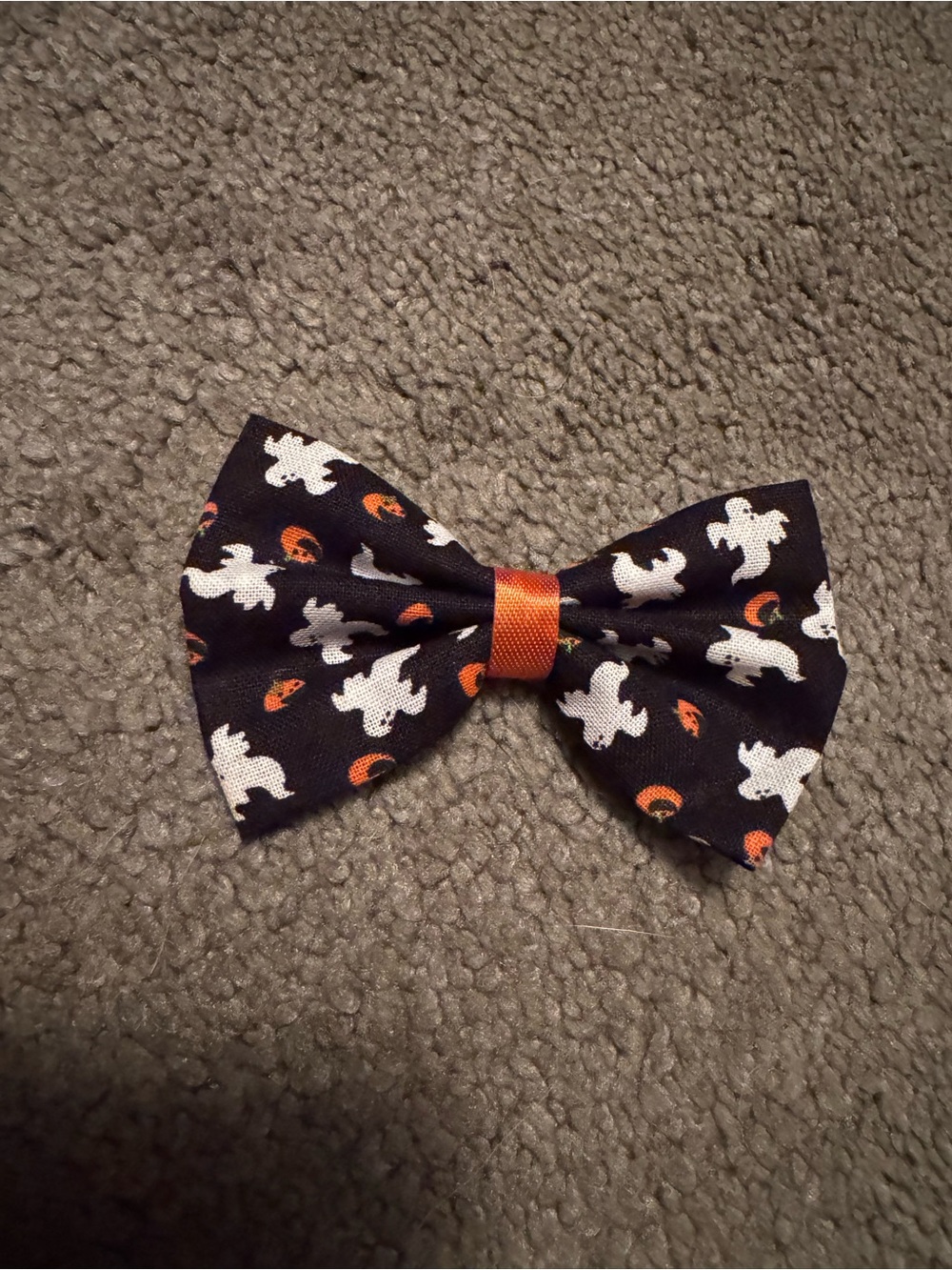 Dig Halloween Ghost Bow - Black and Orange Accessory